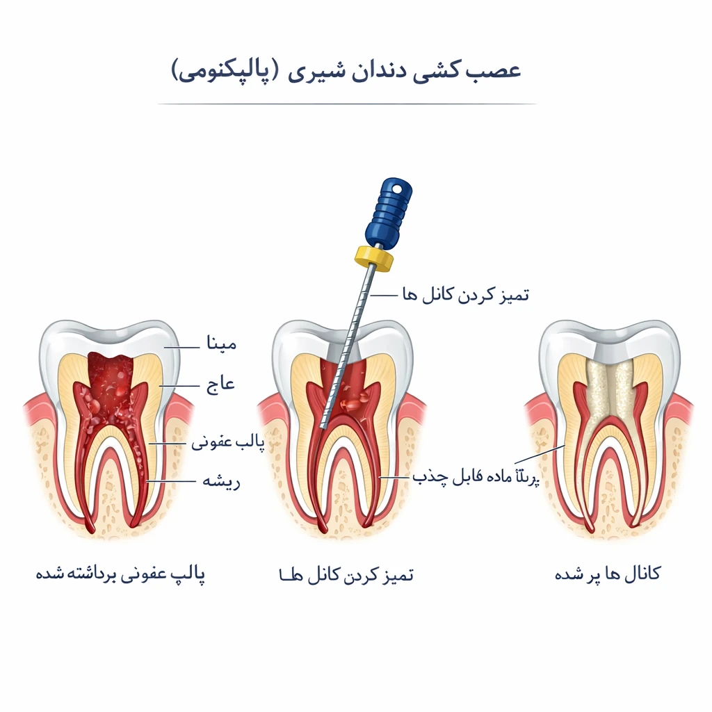 عصب کشی دندان شیری
