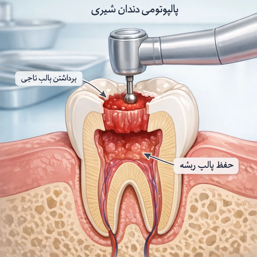 عصب کشی دندان شیری